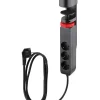 Elworks Stikdåser*3-stikdåse m/klemme, schuko, USB og afbryder sort 1,4 meter -