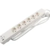 Elworks Stikdåser*6-stikdåse schuko m/3 x USB PD65W 1,5 m -