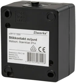 Elworks Stikkontakter & Afbrydere*Stikkontakt m/jord - Matsort