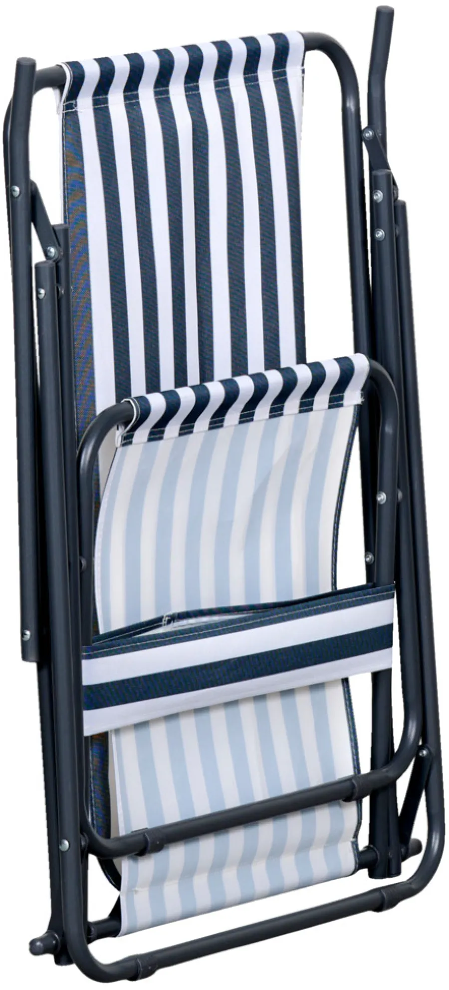 Sunlife® Sæsonafslutning|Havestole*Strandstol Albany i metal og polyester - Blå/hvid