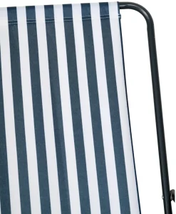 Sunlife® Sæsonafslutning|Havestole*Strandstol Albany i metal og polyester - Blå/hvid