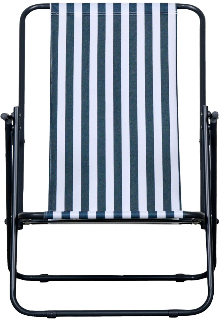 Sunlife® Sæsonafslutning|Havestole*Strandstol Albany i metal og polyester - Blå/hvid