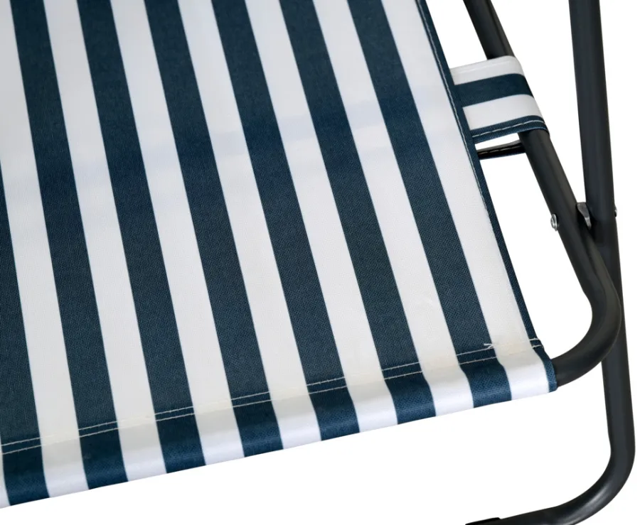 Sunlife® Sæsonafslutning|Havestole*Strandstol Albany i metal og polyester - Blå/hvid