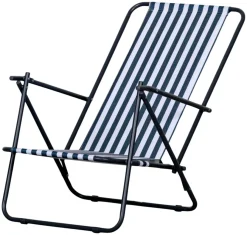 Sunlife® Sæsonafslutning|Havestole*Strandstol Albany i metal og polyester - Blå/hvid