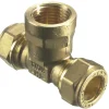 Fittings Til Rør*T-klemring m/muffe messing 15 x 1/2" x 15 mm