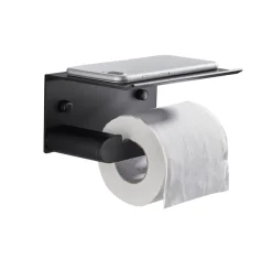 REN Toiletrulleholdere*Toiletpapirholder m/hylde - Sort