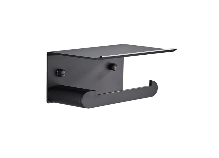 REN Toiletrulleholdere*Toiletpapirholder m/hylde - Sort