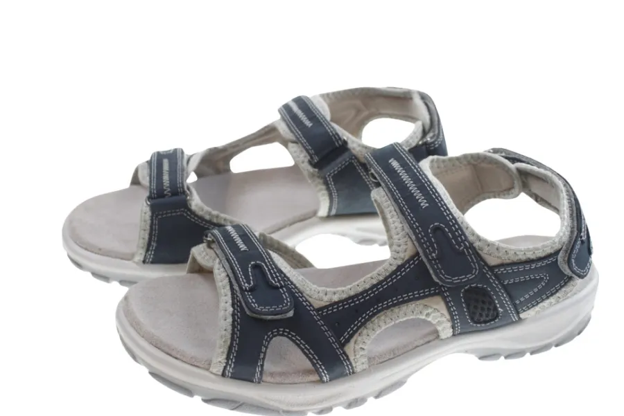 Træsko & Fodtøj*Trekkingsandaler dame læder str. 38 Denimfarvet