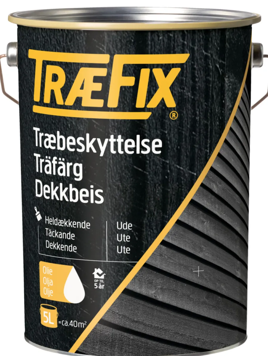 TræFix® Træbeskyttelse*træbeskyttelse heldækkende stengrå 5 l Stengrå (svarende til NCS S 4500-N og RAL 7042)