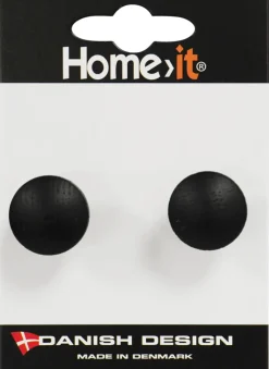 HOME it Knager & Knagerækker*Træknop Ø25 mm sort egetræ - 2 stk.