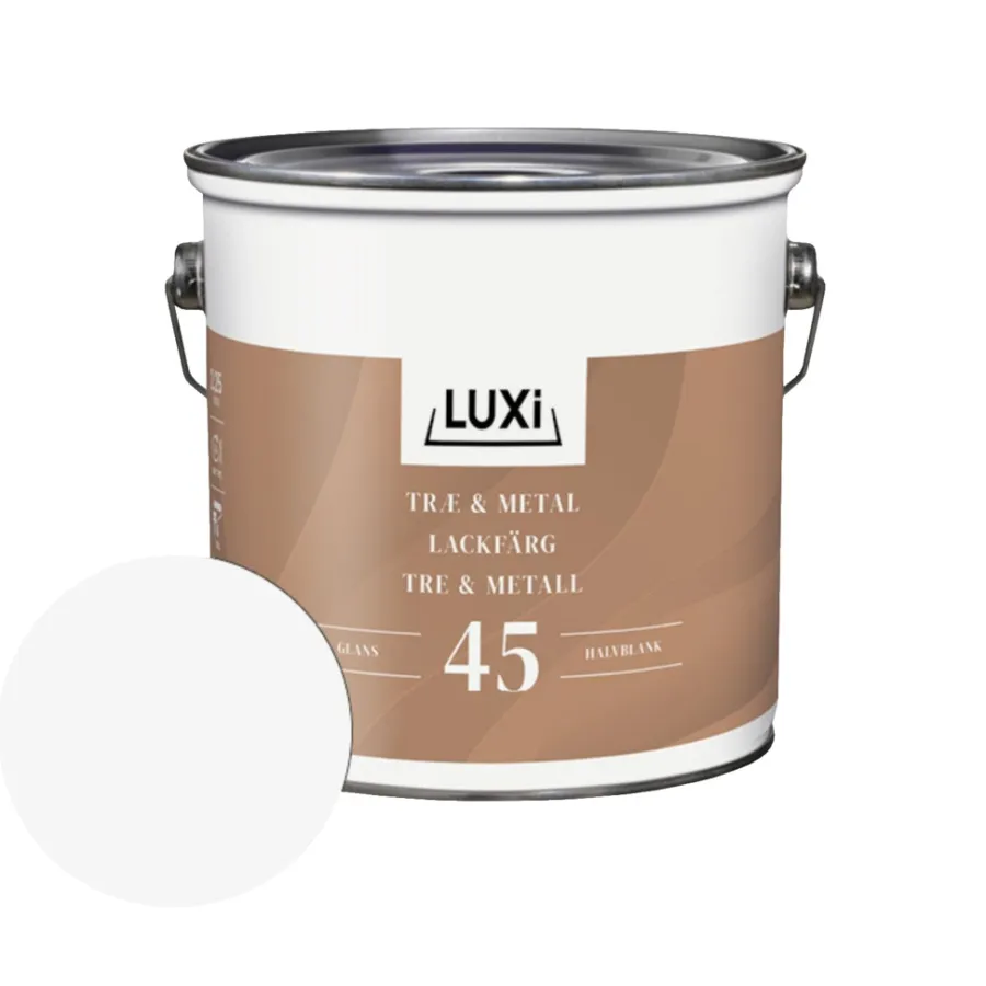 LUXI® Metalmaling Udendørs|Træ- & Metalmaling*Træ & Metal 45 olie 2,25 liter - Hvid
