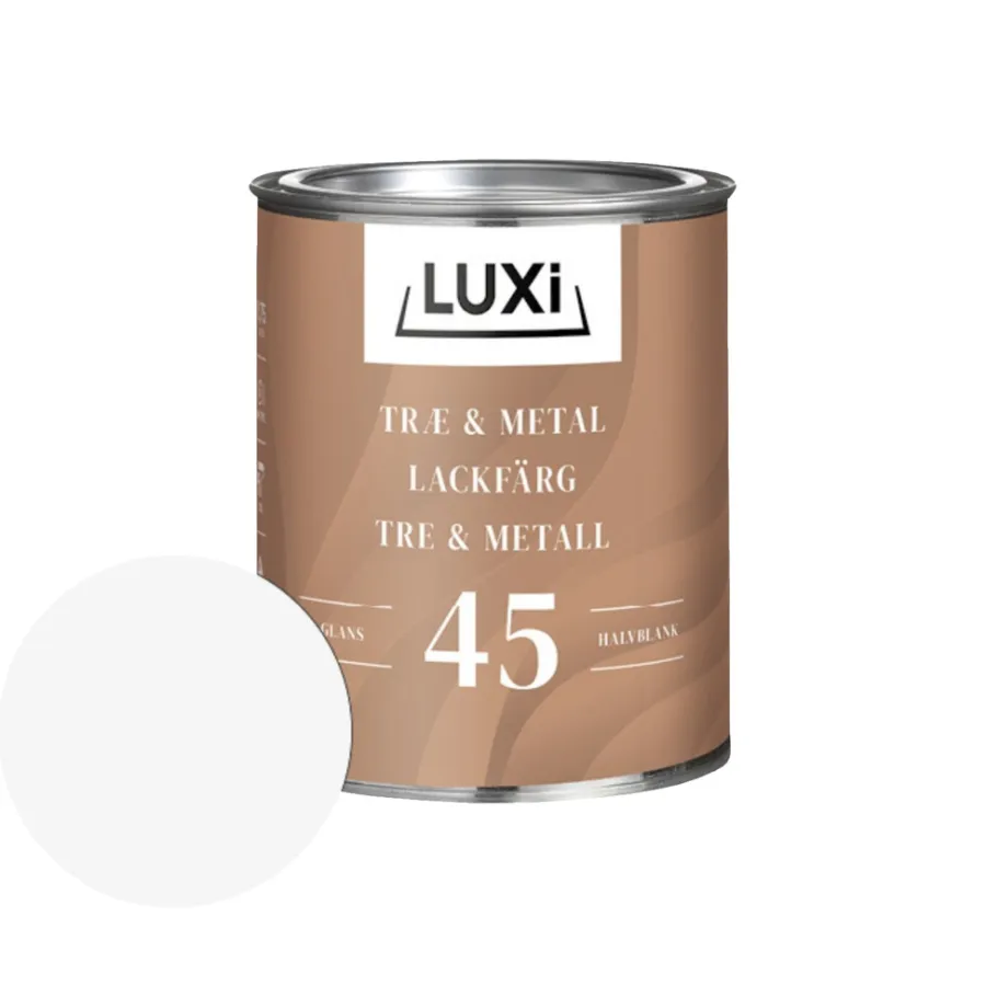 LUXI® Metalmaling Udendørs|Træ- & Metalmaling*Træ & Metal 45 olie 0,75 liter - Hvid