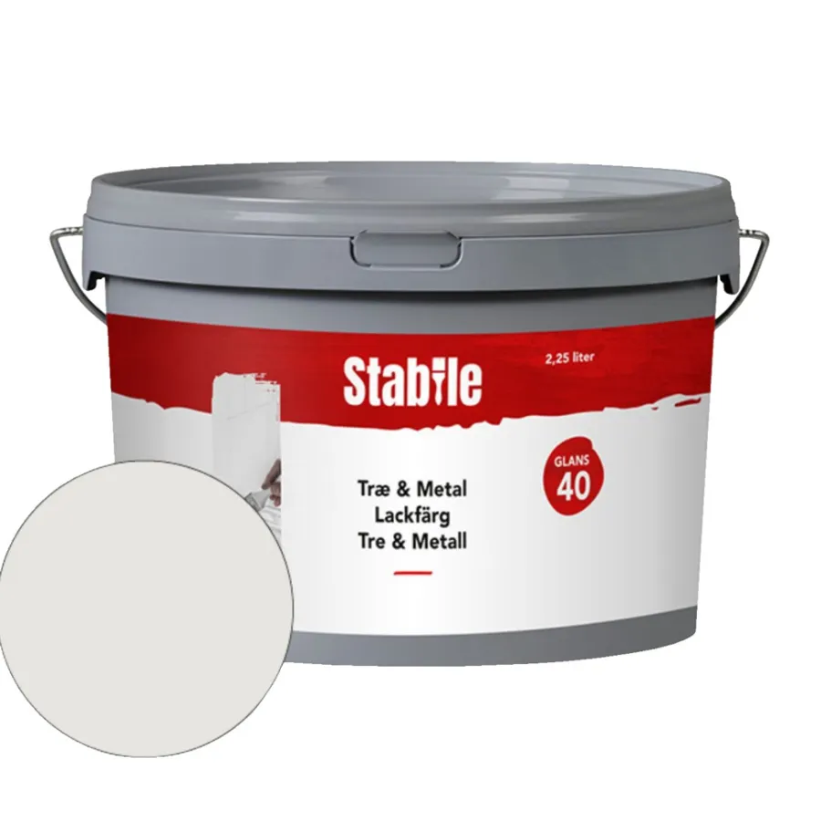 Stabile® Træ- & Metalmaling*Træ & Metal 40 modehvid maling 2,25 liter - Modehvid (NCS-kode s1002-y20r)