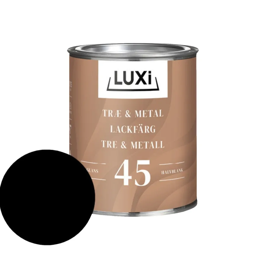 LUXI® Metalmaling Udendørs|Træ- & Metalmaling*Træ & Metal 45 olie 0,75 liter - Sort