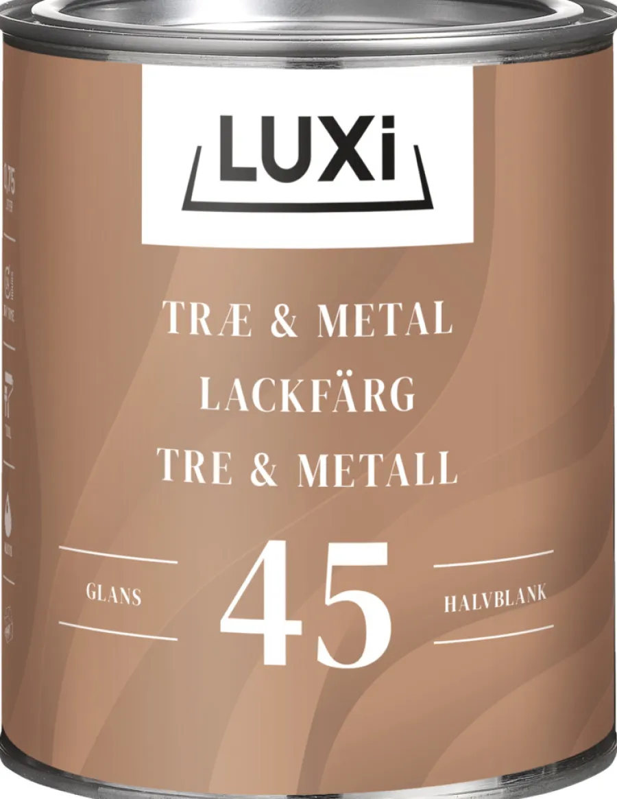 LUXI® Metalmaling Udendørs|Træ- & Metalmaling*Træ & Metal 45 olie 0,75 liter - Sort