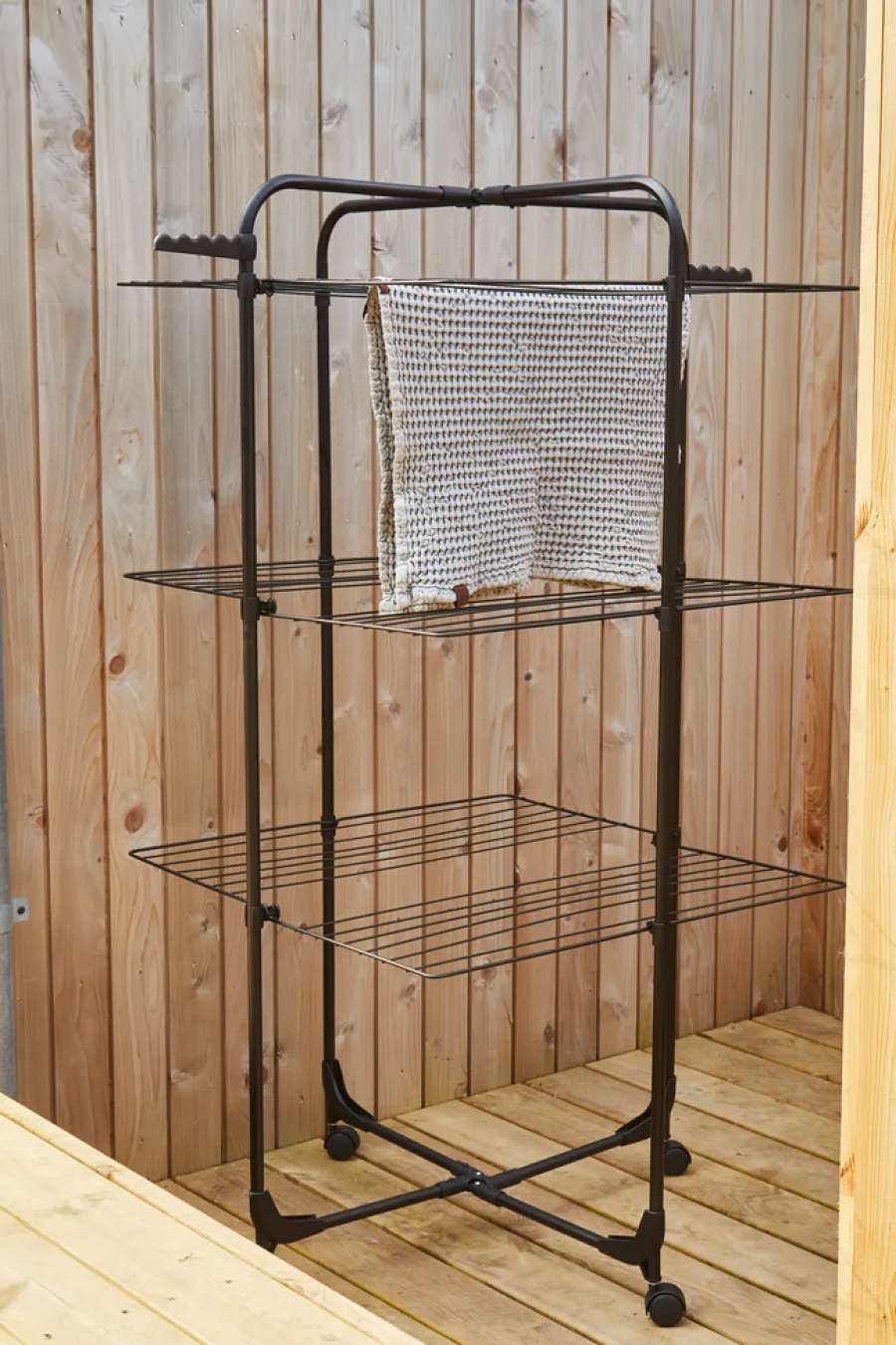 Tørrestativer*Tørrestativ m/hjul 70 x 70 x 133 cm Sort