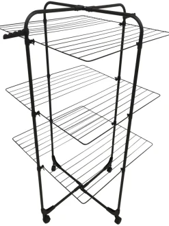 Tørrestativer*Tørrestativ m/hjul 70 x 70 x 133 cm Sort