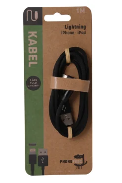 PhoneFood Kabler & Adaptere*USB-A til lightning kabel 90 grader stik - 1 meter