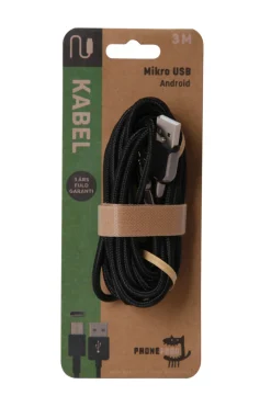 PhoneFood Kabler & Adaptere*USB-A til micro USB kabel - 3 meter