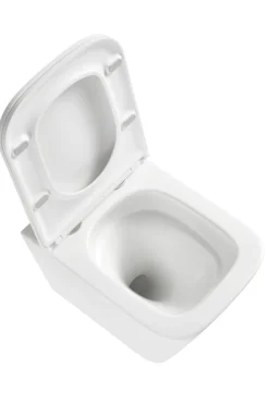 Toiletter*Væghængt toilet kantet m/Vortex skyl - hvid