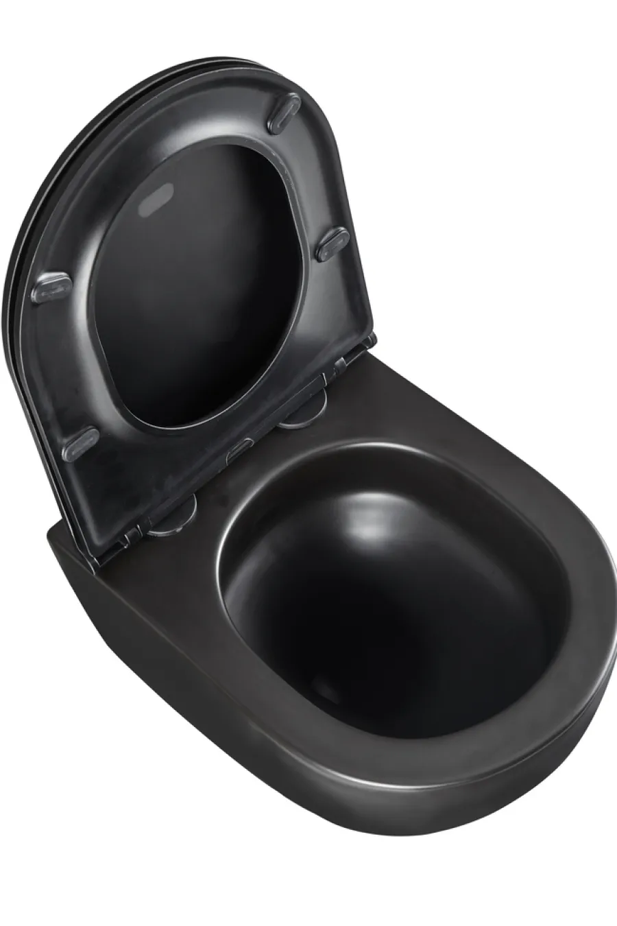 Toiletter*Væghængt toilet rund m/Vortex skyl - sort