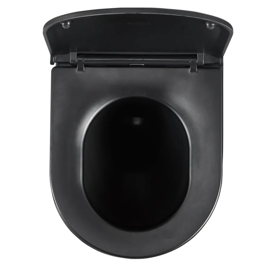 Toiletter*Væghængt toilet rund m/Vortex skyl - sort