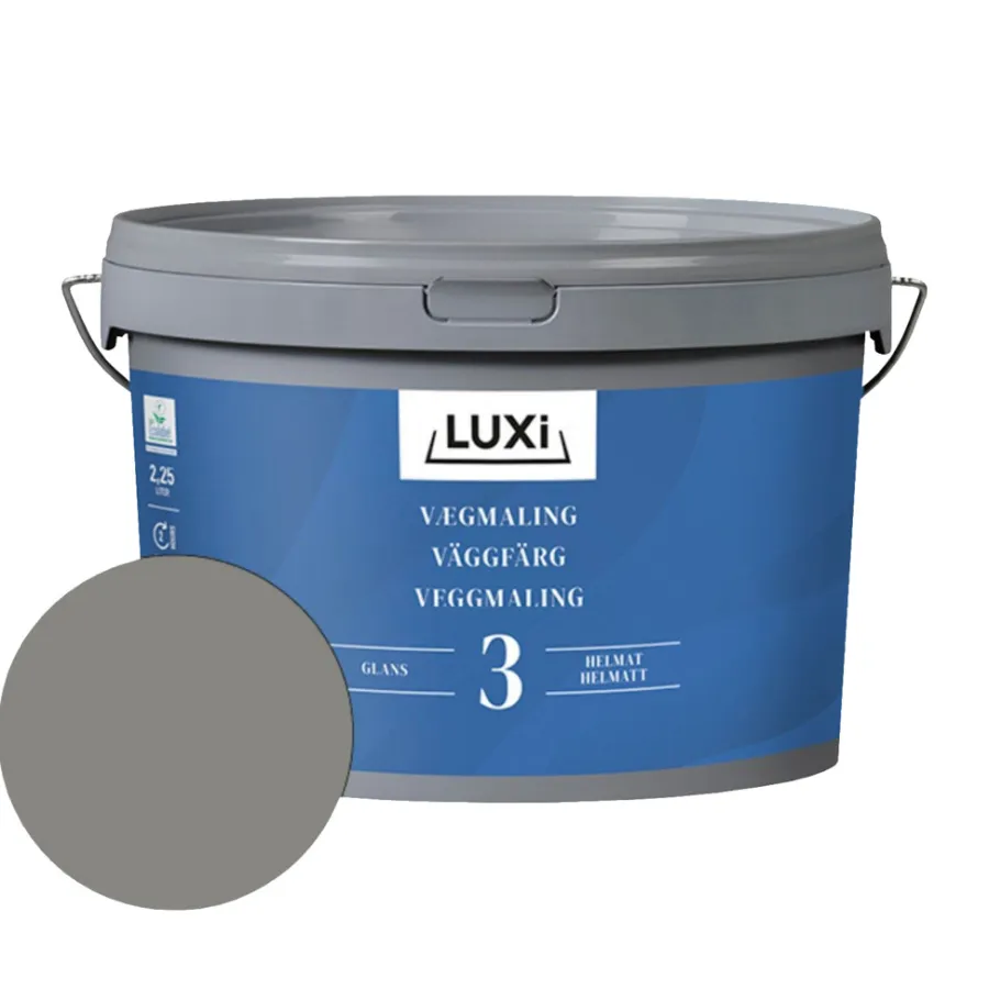LUXI® Vægmaling*Vægmaling 3 blygrå 2,25 liter - Blygrå (NCS-kode s6502-y50r)