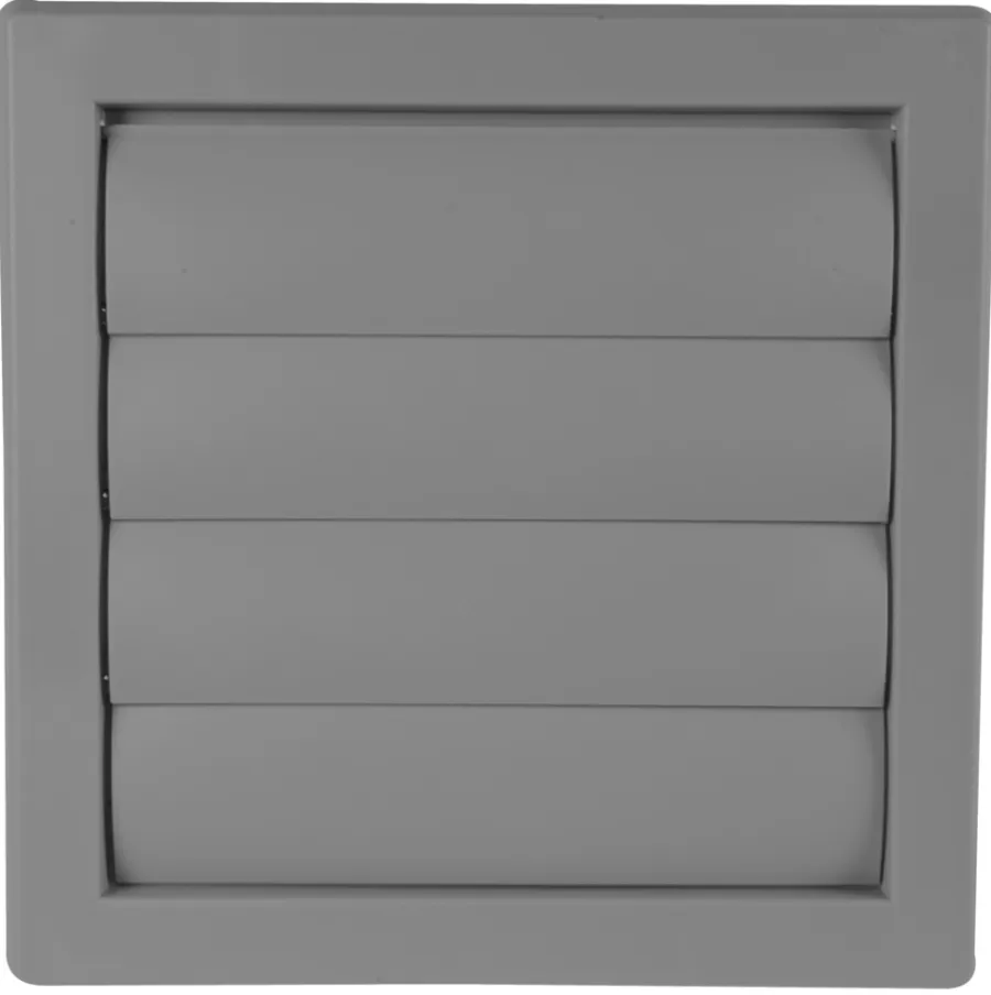 Ventilation*Vægrist med vindstop 19 x 19 cm - Grå