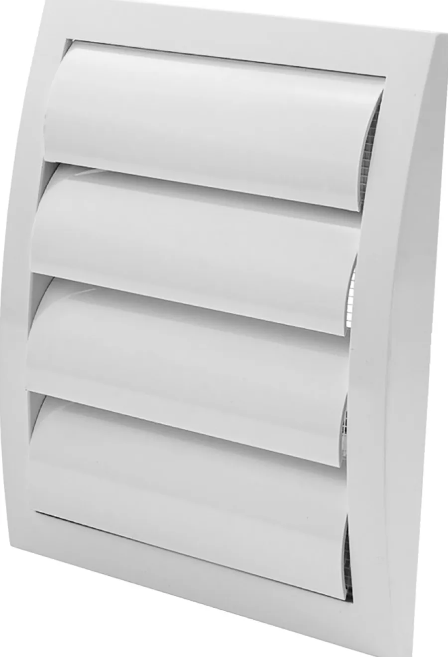 Ventilation*Vægrist med vindstop 19 x 19 cm - Hvid