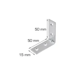 HOME it Bygningsbeslag*Vinkelbeslag 50 x 50 x 15 mm - 2 stk.