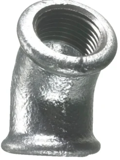 Galvaniserede*Vinkel galvaniseret 3/4" - muffe/muffe 45 gr.