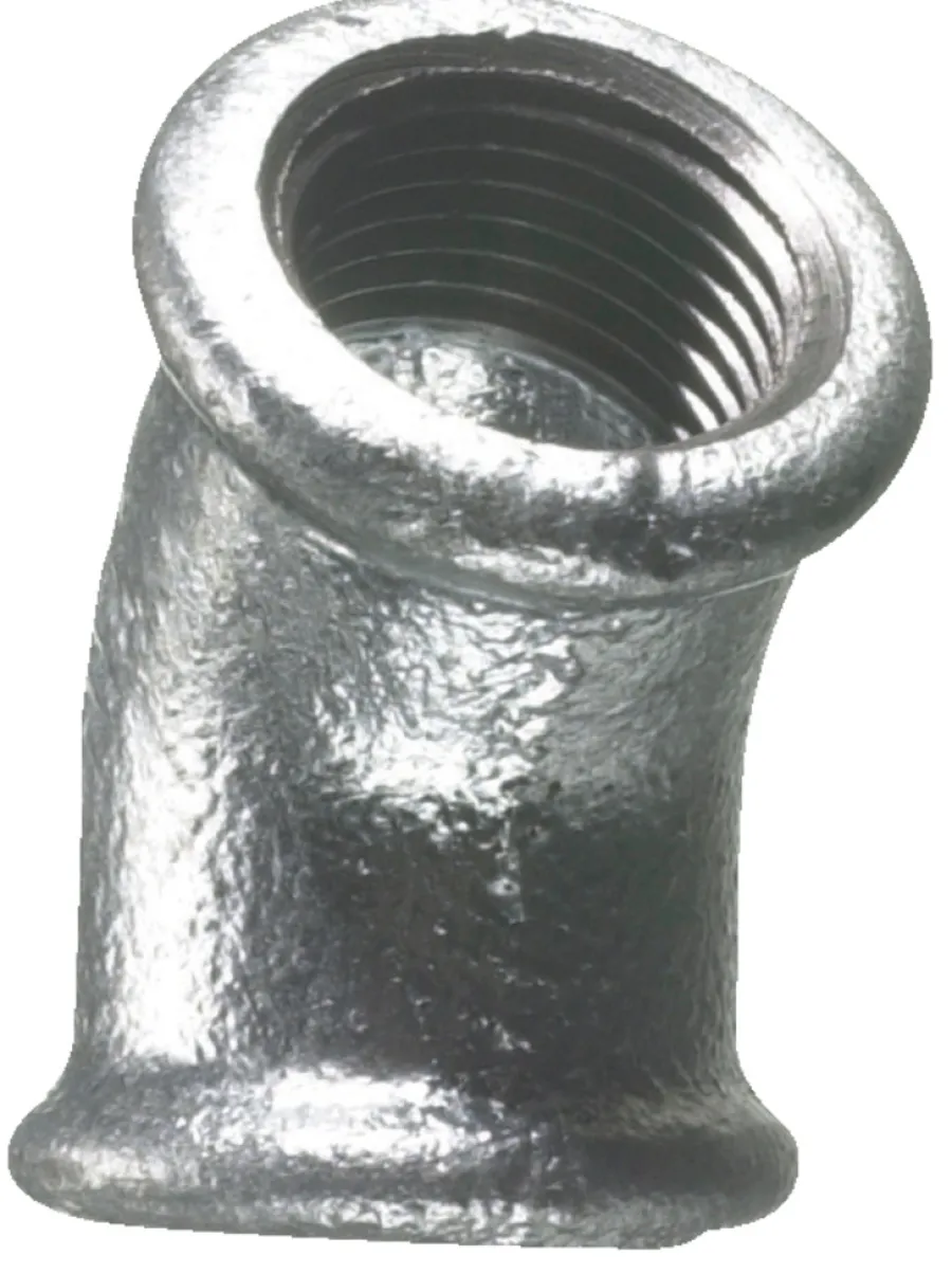Galvaniserede*Vinkel galvaniseret 3/4" - muffe/muffe 45 gr.