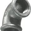 Galvaniserede*Vinkel galvaniseret 1/2" - muffe/muffe 90 gr.
