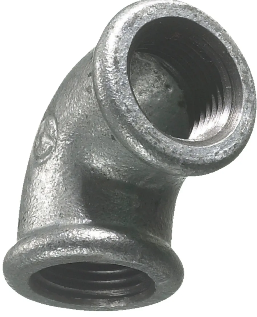 Galvaniserede*Vinkel galvaniseret 3/4" - muffe/muffe 90 gr.