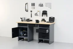 Arbejdsborde & Reoler*Værkstedsbord med skab/skuffer 160 x 60 x 85 cm